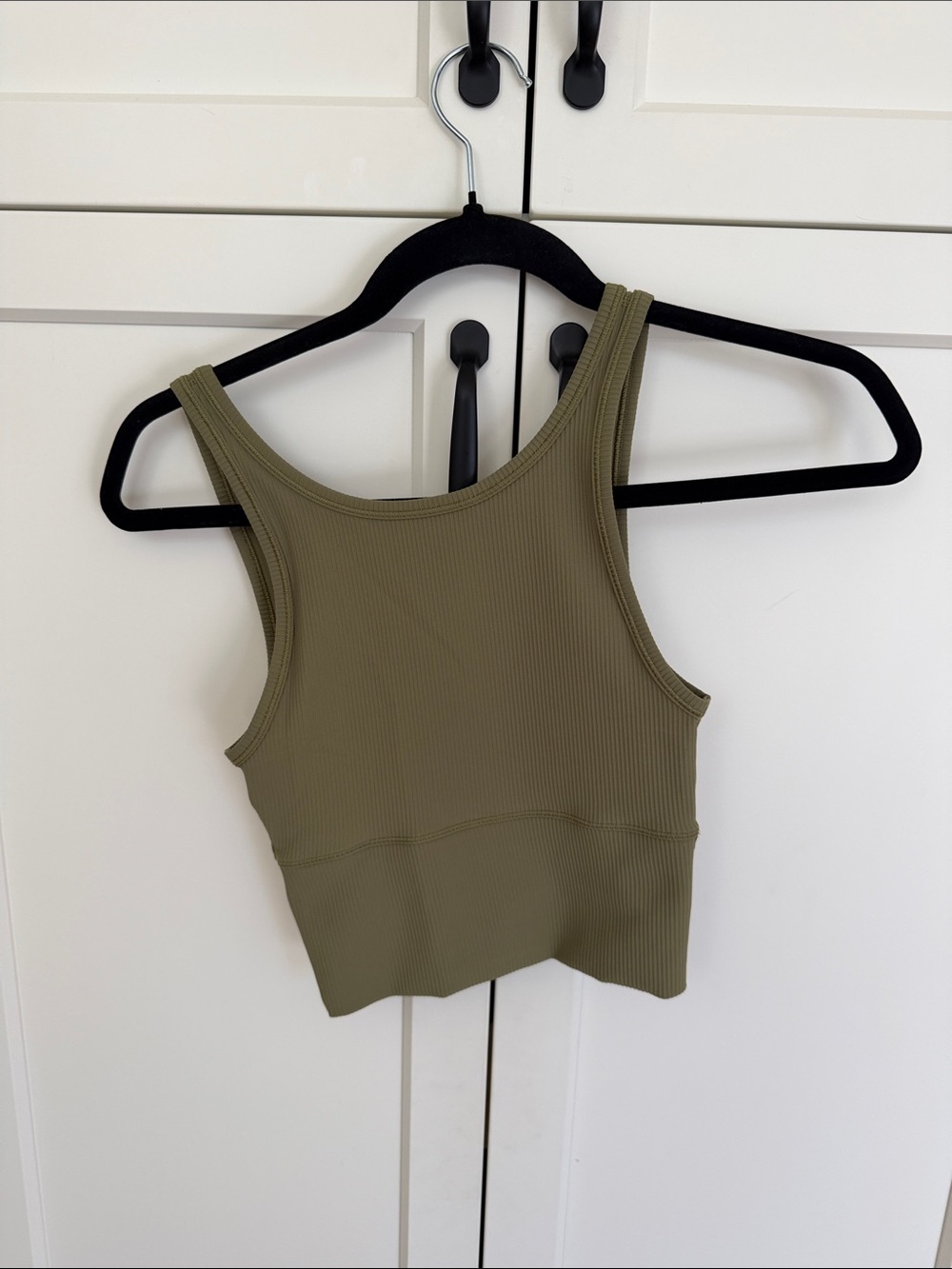 lululemon athletica Olive Ribbed Cropped Tank